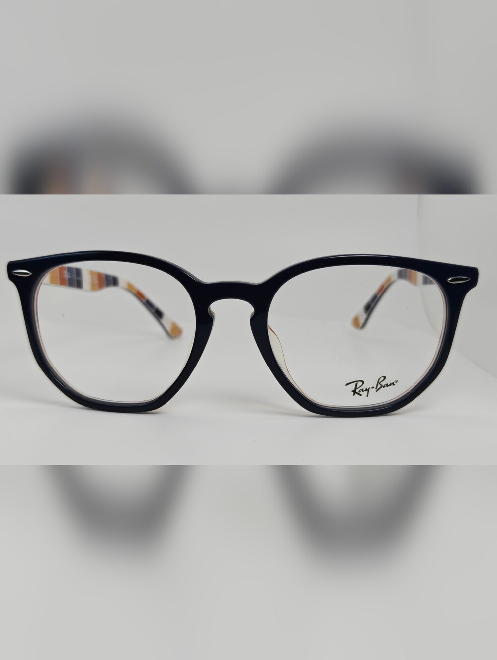 RB 7151R Ray-Ban Navy Blue Round Full-Rim Optical Frames.